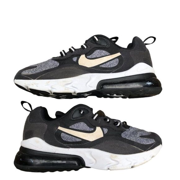 NIKE Air Max 270 React Black Vast Grey Size 4 - Picture 5 of 16